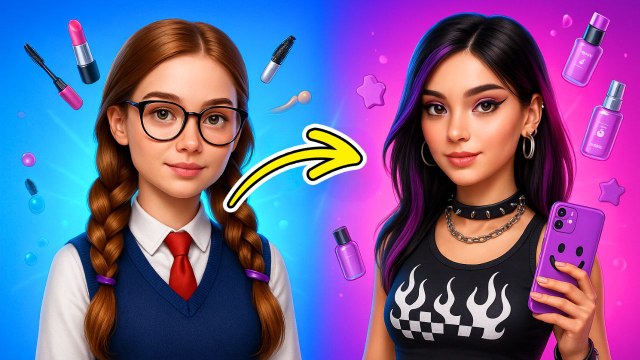 De rat de bibliothèque à baddie : relooking de nerd en E-girl ! 🤓💅
