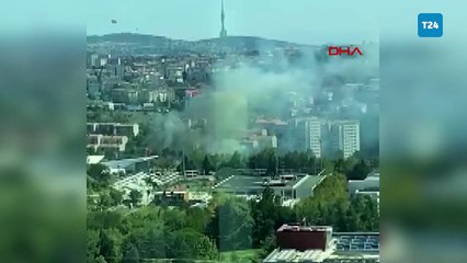 İTÜ'de otluk alanda yangın