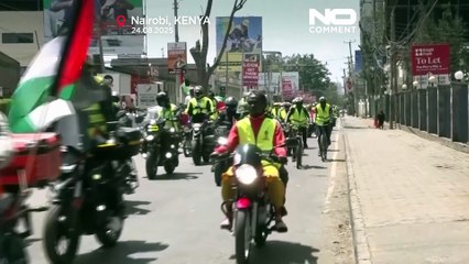 راهپیمایی سواره در کنیا در اعتراض به جنگ غزه