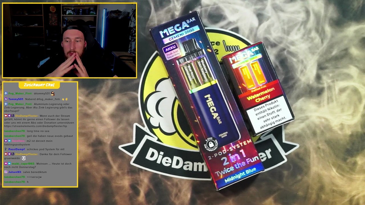 MegaBar Gemeni 2000 Podsystem Watermelon Cherry Review Geschmackstest