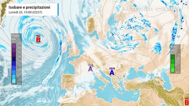 Forte maltempo da mercoledì 27 agosto in Italia, accumuli pluviometrici importanti