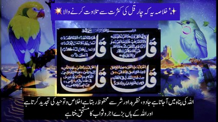 ‎سورۃ الکافرون، سورۃ الاخلاص، سورۃ الفلق اور ✌️سورۃ الناس۔✌️