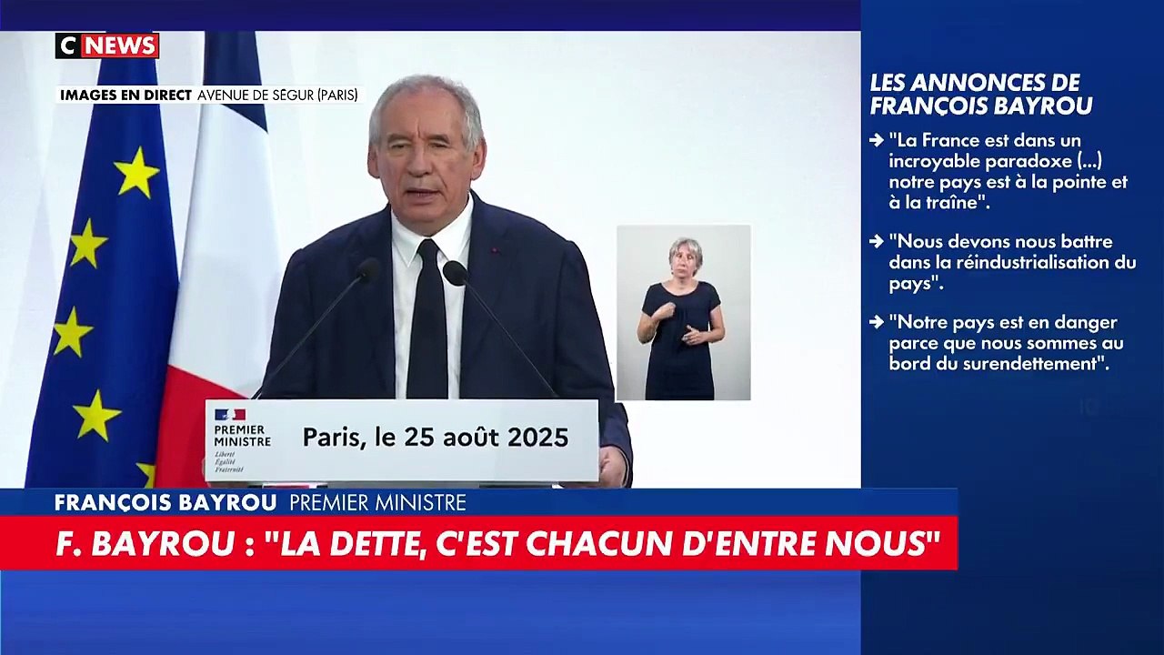 François Bayrou va engager la responsabilité de son gouvernement à l'Assemblée : "Emmanuel Macron a accepté de convoquer le Parlement en session extraordinaire le lundi 8 septembre"
