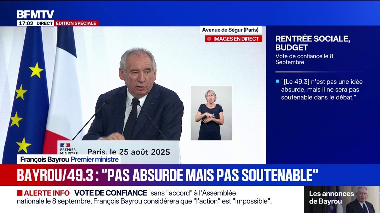 Discours de rentrée: "Je préfère reprendre des aides et donner plus de facilités d'action aux entreprises", déclare le Premier ministre