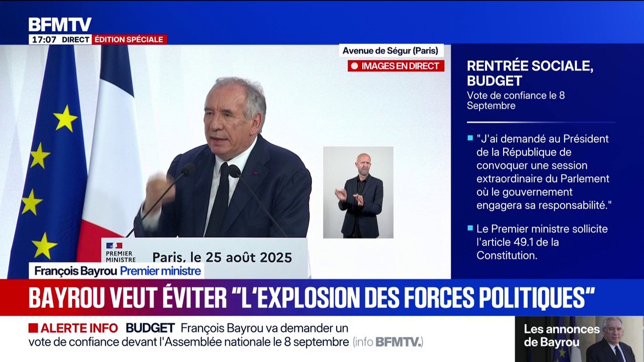 Discours de rentrée: "Vous voyez que même entre gens qui ne pensent pas du tout la même chose, on peut arriver à des conditions semblables", pointe François Bayrou
