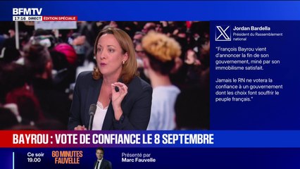 Vote de confiance: "Jamais le RN ne votera la confiance dont les choix font souffrir le peuple français", lance Jordan Bardella