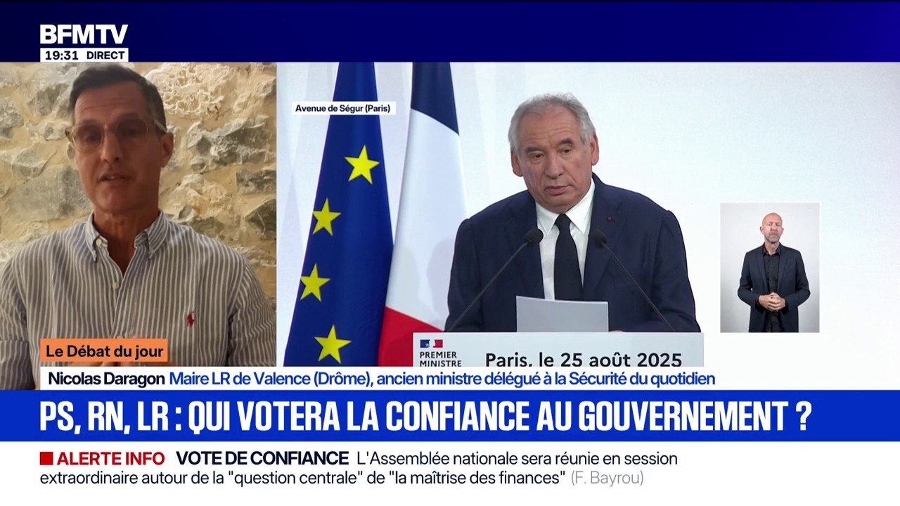 Vote de confiance du 8 septembre: "Les Républicains vont agir en responsabilité", indique Nicolas Daragon, maire LR de Valence