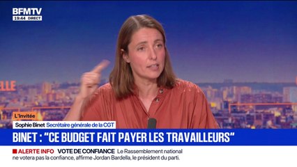 Vote de confiance du 8 septembre: "La dette a été créé par des cadeaux faits aux plus riches", estime Sophie Binet secrétaire générale de la CGT