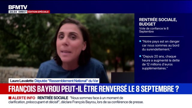 Vote de confiance du 8 septembre: Il faut en revenir aux urnes estime Laure Lavalette, députée Rassemblement national du Var