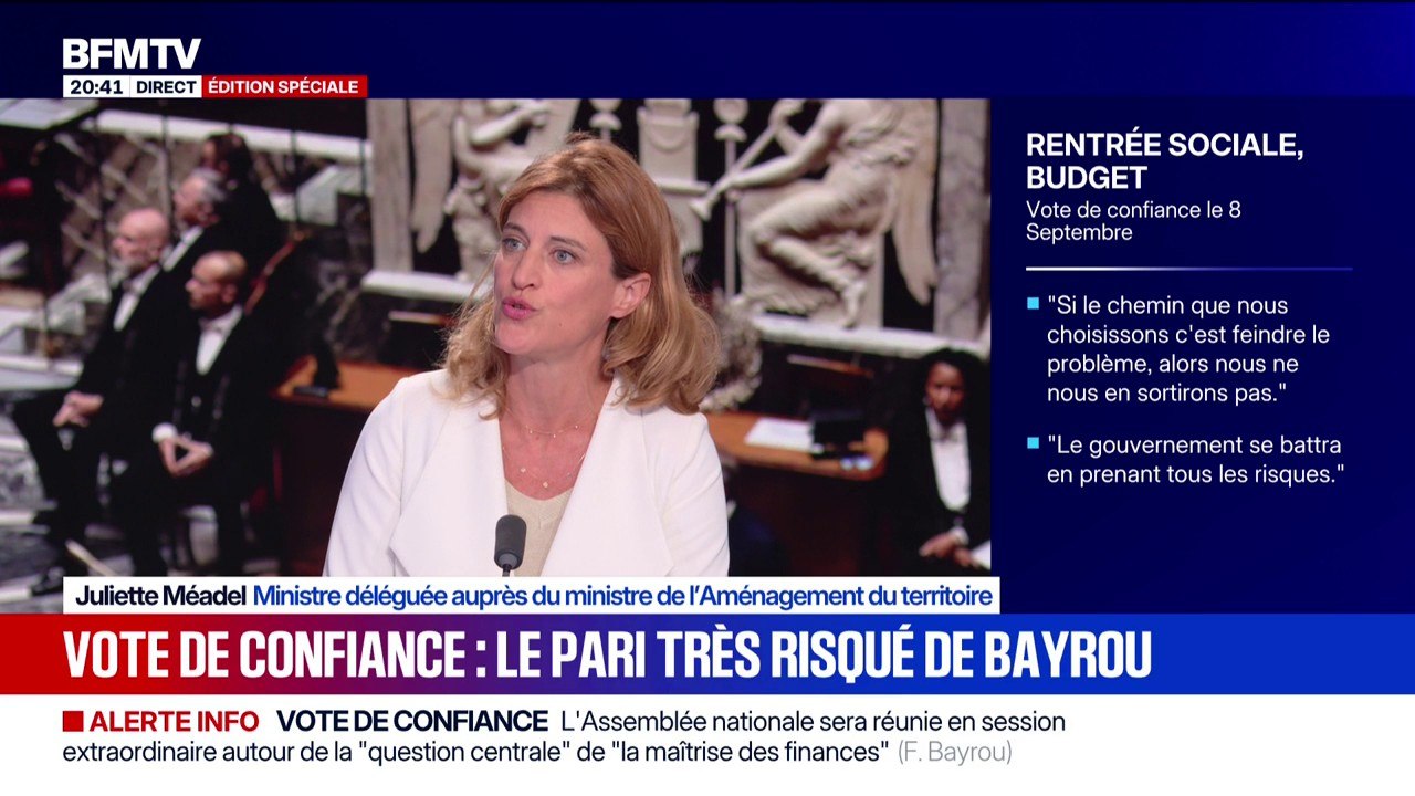 Vote de confiance du 8 septembre: "Nous avons perdu notre liberté et notre indépendance", déclare  Juliette Méadel, ministre déléguée auprès du ministre de l'Aménagement du territoire