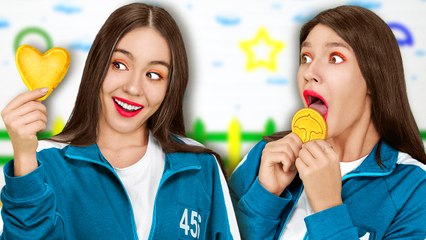 Squid Games And Honeycomb Candy Challenge || Funny Situations With Nanny Robot! By 123go! School