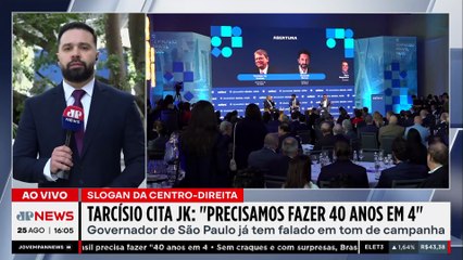 TOM DE CAMPANHA: Tarcísio cita JK e diz que “Precisamos fazer 40 anos em 4”