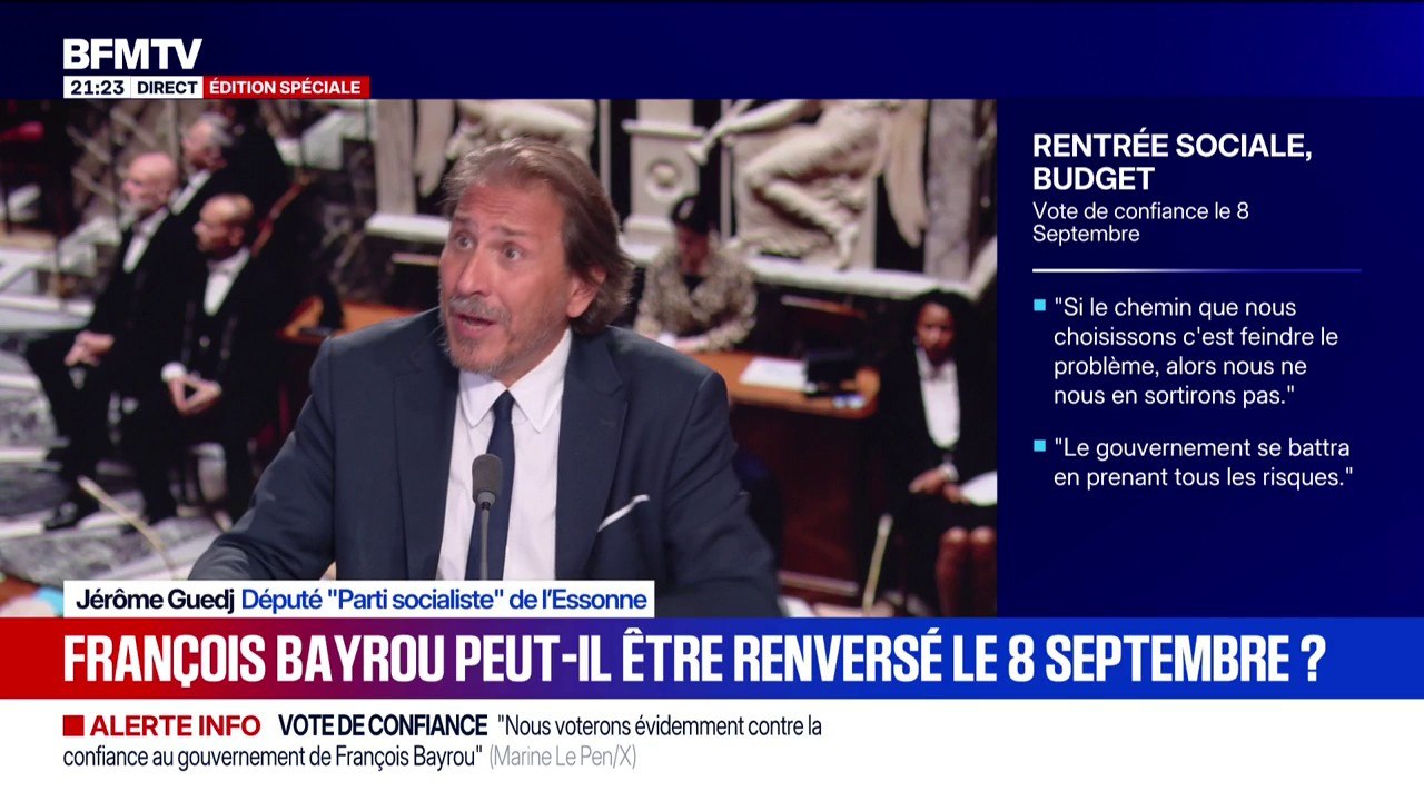 Discours de rentrée: "François Bayrou n'a pas été capable d'imposer une autre méthode", estime Jérôme Guedj, député Parti socialiste