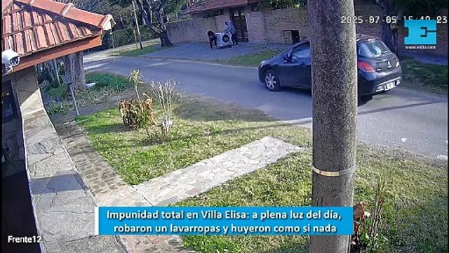 Impunidad total en Villa Elisa: a plena luz del día, robaron un lavarropas y huyeron como si nada