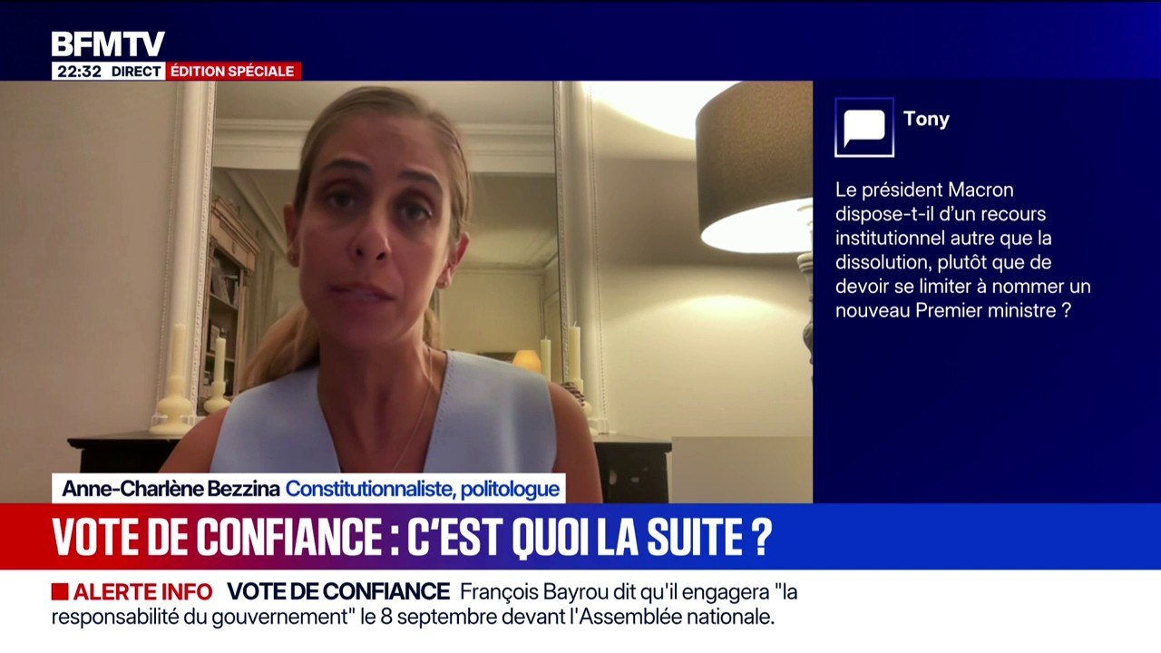 Vote de confiance du 8 septembre: "François Bayrou met fin à un an et demi de gouvernance négative", indique Anne-Charlène Bezzina, politologue