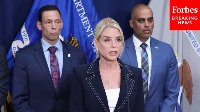Pam Bondi Holds Press Briefing After Sinaloa Cartel Leader 'El Mayo' Pleads Guilty