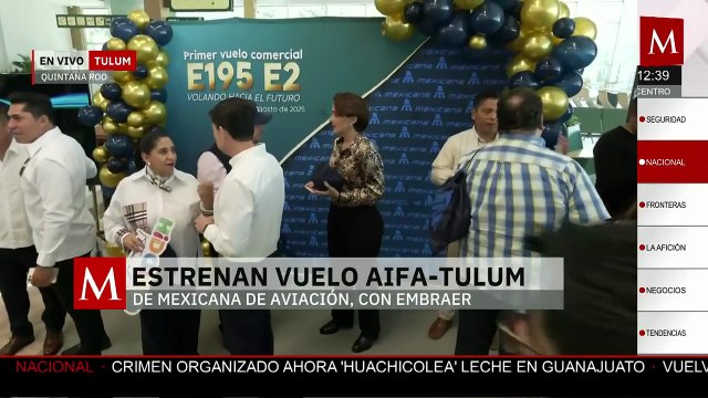 AIFA recibe el tercer avión de Mexicana de Aviación y realiza su vuelo inaugural