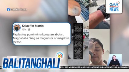 Kristoffer Martin, maayos na ang lagay matapos mabangga ng motorsiklo habang nagbibisikleta | Balitanghali