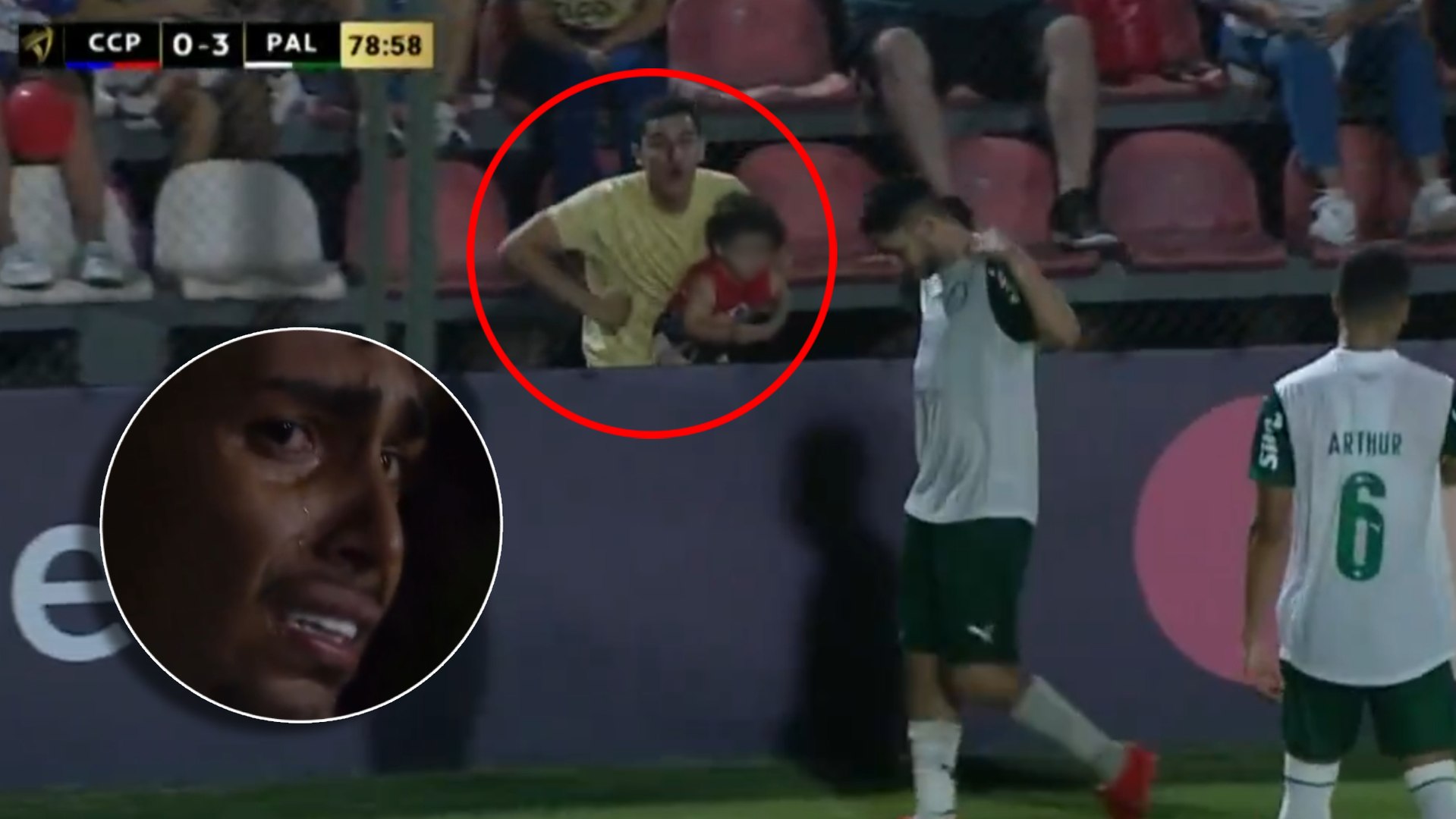 Insultos racistas a un juvenil del Palmeiras con una dantesca imagen: un padre con su hijo en brazos