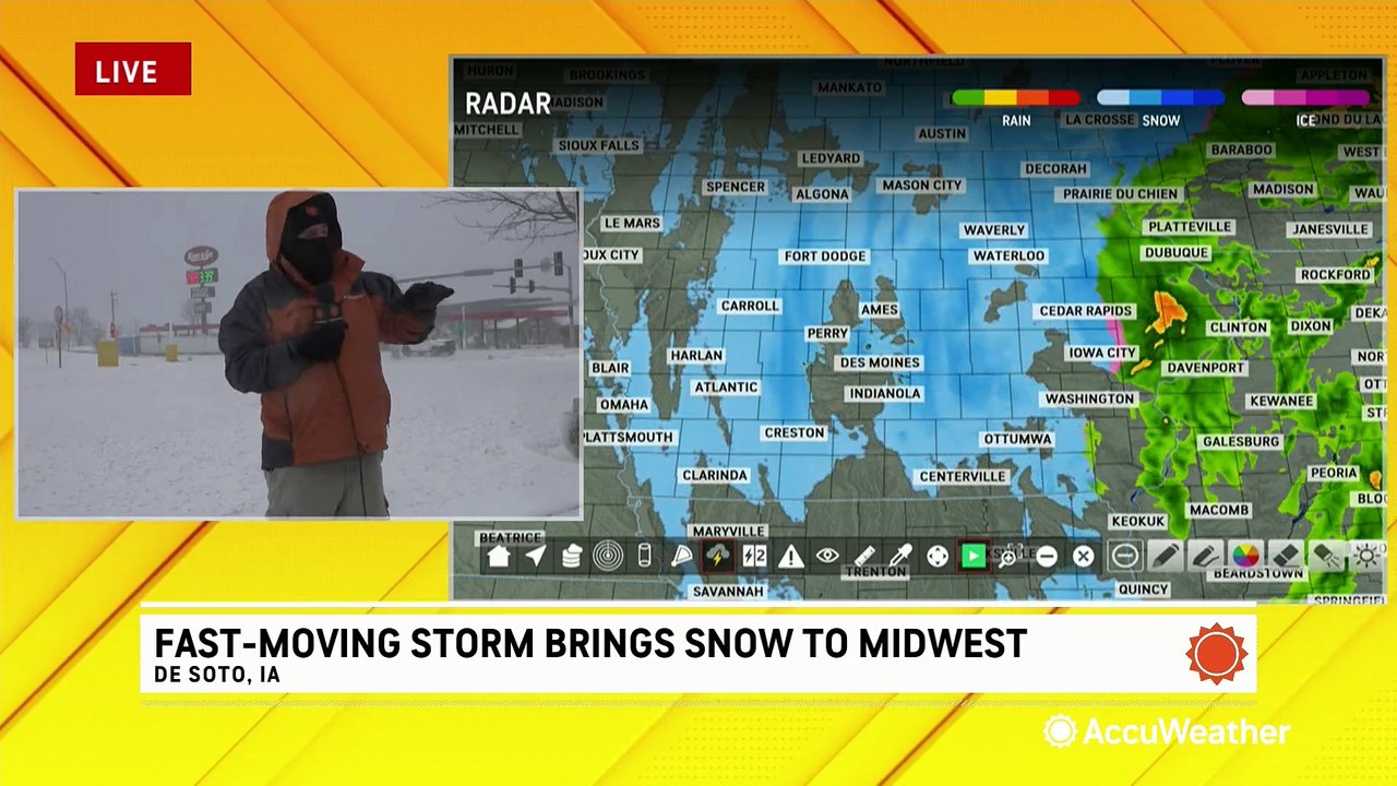 Fast-moving storm brings snow to Midwest - video Dailymotion