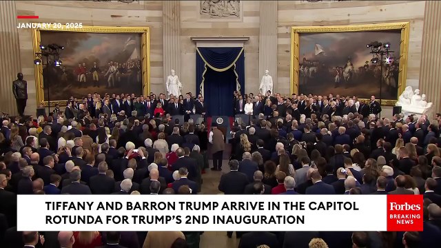Barron Trump And Tiffany Trump Arrive In Capitol Rotunda For Father's Inauguration