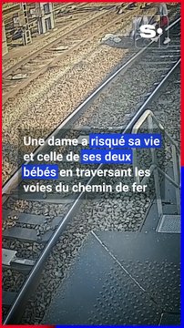 Images choc sur le rail belge : une dame joue avec sa vie… et celle de ses deux bébés !