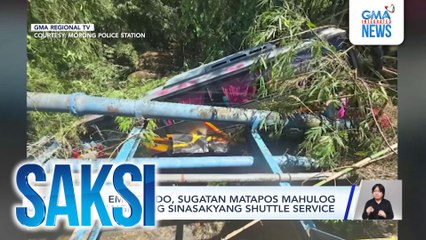 4 na empleyado, sugatan matapos mahulog sa bangin ang sinasakyang shuttle service | Saksi