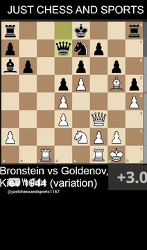 David Bronstein beats Goldenov with the Damiano's Bishop checkmate