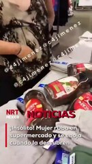 Una mujer fue sorprendida escondiendo productos en un supermercado, pero en lugar de aceptar su culpa, reaccionó ofendida cuando el personal la confrontó.