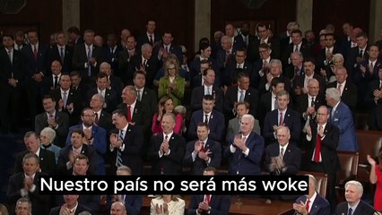 Donald Trump dijo este martes ante el pleno del Congreso "nuestro país no será más woke".