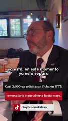 Casi 3 mil ya solicitaron ficha en UTT; convocatoria sigue abierta hasta mayo.
