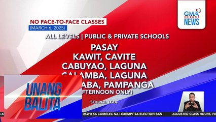 No face-to-face classes (March 6, 2025) | Unang Balita