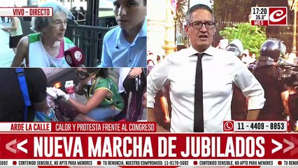 Máxima tensión: abuelos marchan frente al Congreso