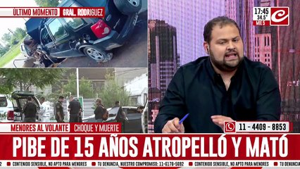 Menores al volante: pibe de 15 años chocó y mató a una persona en General Rodríguez