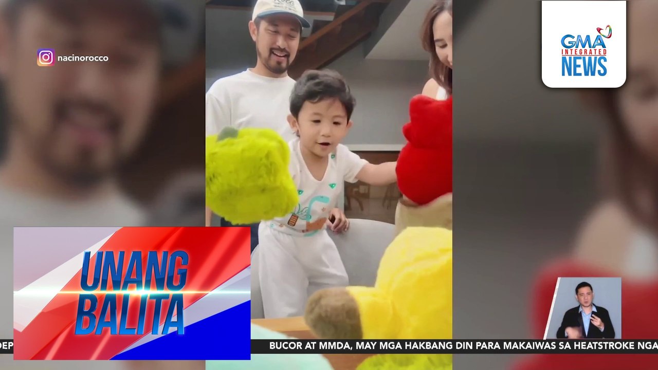 Anak nina Rocco Nacino at Melissa Gohing, nasorpresa sa stuffed toys na nakuha ni Rocco sa claw machines | Unang Balita
