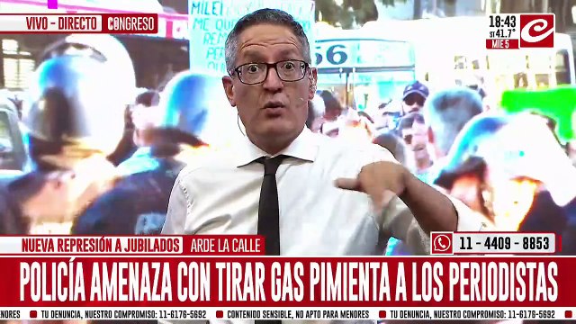 Nueva marcha de jubilados: represión policial en las inmediaciones del Congreso