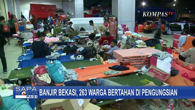 Kondisi 263 Warga Bekasi Terdampak Banjir Mengungsi di Gedung Logistik BNPB | BENCANA BANJIR