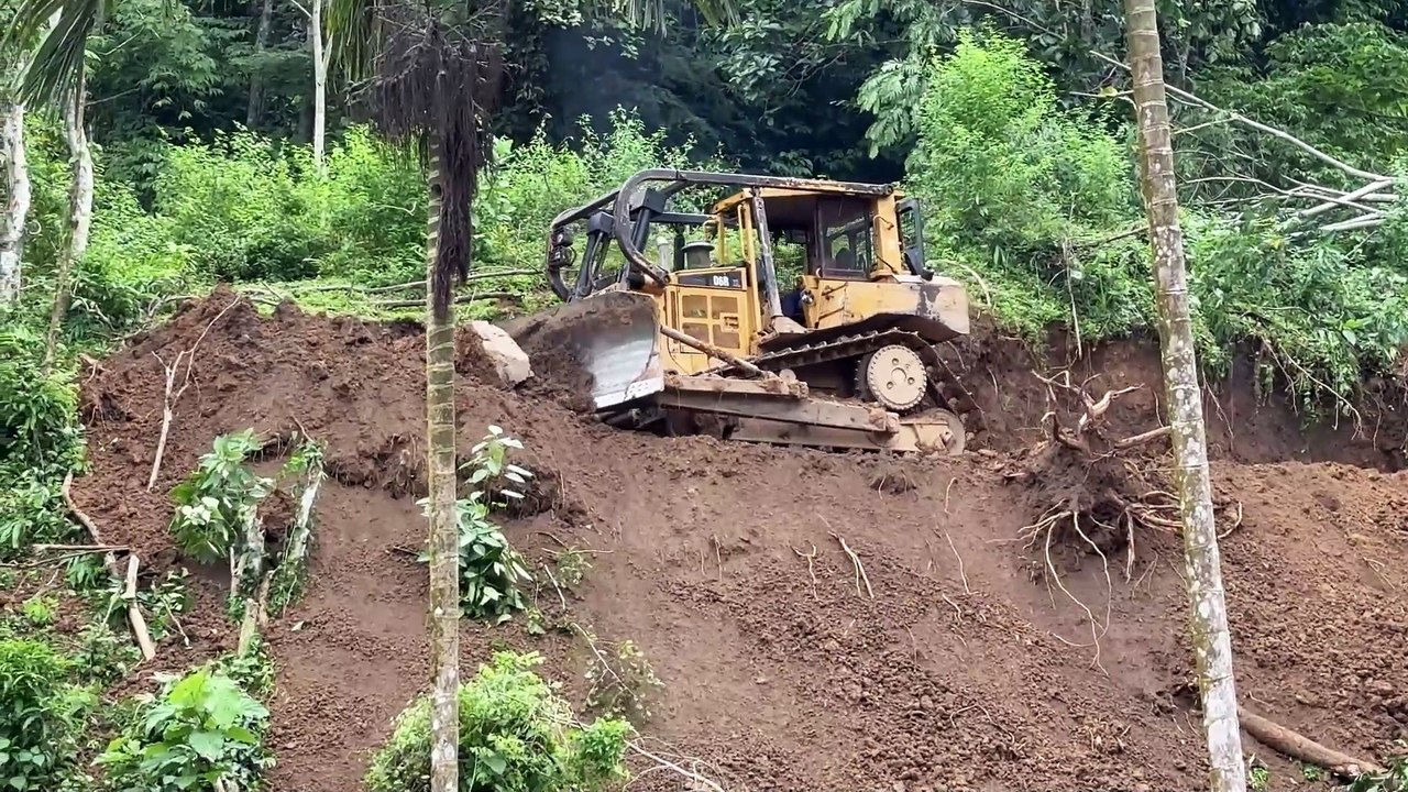 Guide to Forming Palm Terraces on Mountain Slopes with the D6R XL Bulldozer