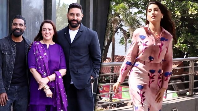 Abhishek Bachchan, Nora Fatehi & Remo D'Souza जैसे सितारे फिल्म Be Happy के प्रमोशन में आए नजर