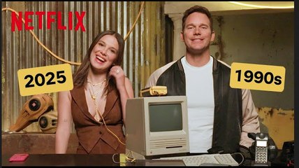 The Electric State | Chris Pratt Tests Millie Bobby Brown's Knowledge on 90s Tech  | Netflix