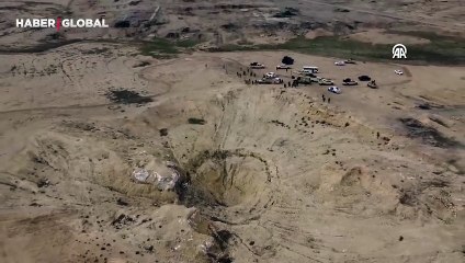 DEAŞ'ın 2 binden fazla kişinin cesedini attığı Hasfa Obruğu havadan görüntülendi