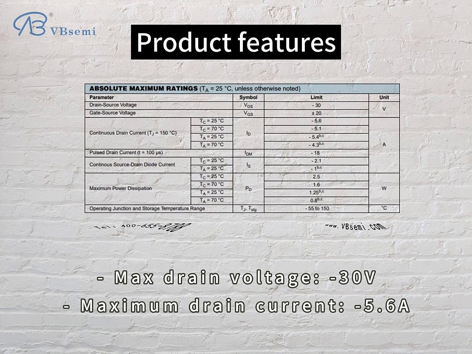 RSM3401-VB is a SOT23 package P-Channel field effect MOS tube