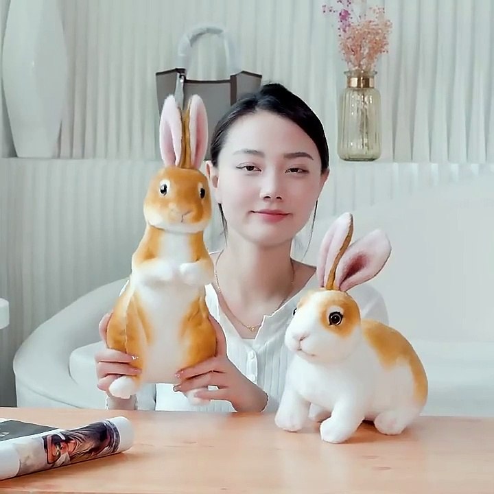 New sunrise New Valentine's Day Ribbon Bunny plush simulation Rabbit Stuffed Soft Toys Long Ear Rabbit Pillow Plush Toy