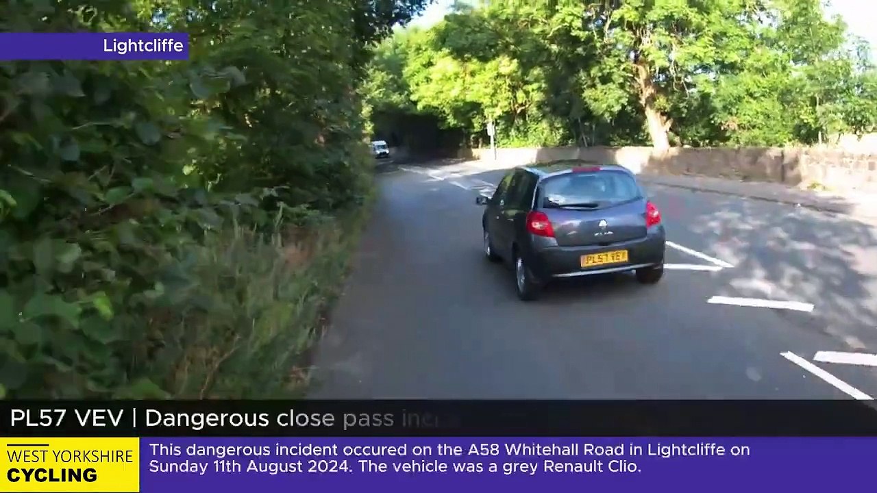PL57 VEV | Dangerous close pass incident on Whitehall Road in Lightcliffe