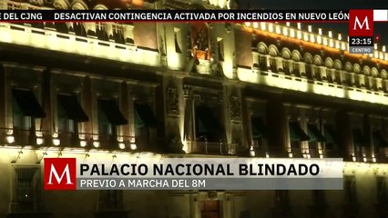 Refuerzan seguridad en Palacio Nacional antes del 8M