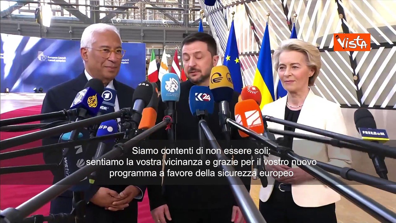 Zelensky a von der Leyen e Costa: Grazie Ue, siamo grati di non essere soli