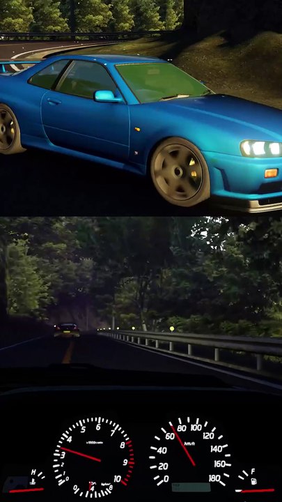 Nissan GTR R34 vs Nissan 350z #assettocorsa #initialD #touge #Nissan #subaru