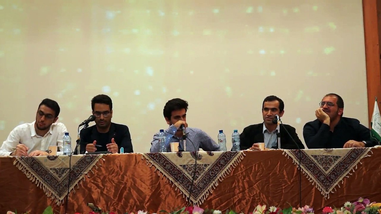 دکتر مجید حسینی و امیر خراسانی در مناظره دانشگاه علوم پزشکی اهواز 2