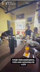 Famoso cantor passa madrugada ao lado de Leonardo e Poliana expõe vídeos