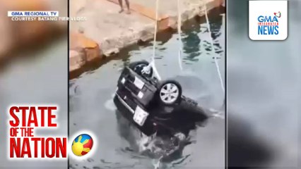 Nahulog sa dagat ang isang mini van sa Baybay City, Leyte! | SONA